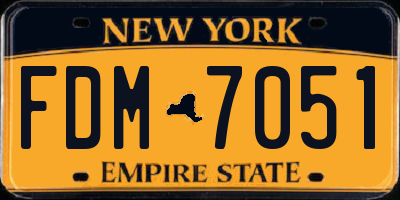 NY license plate FDM7051