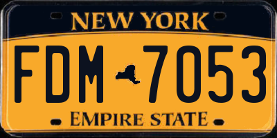 NY license plate FDM7053