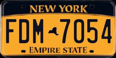 NY license plate FDM7054