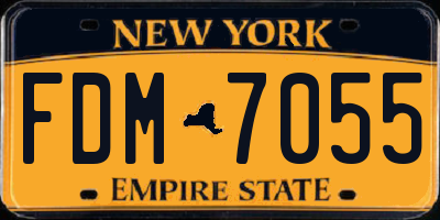 NY license plate FDM7055