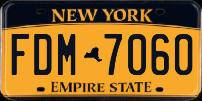 NY license plate FDM7060