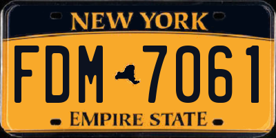 NY license plate FDM7061
