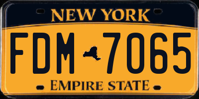 NY license plate FDM7065