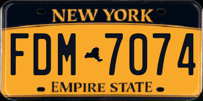 NY license plate FDM7074