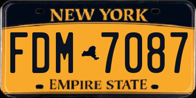 NY license plate FDM7087
