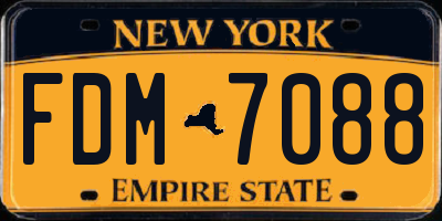 NY license plate FDM7088