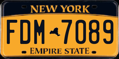 NY license plate FDM7089