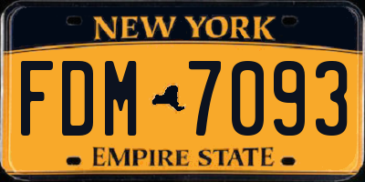 NY license plate FDM7093