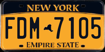 NY license plate FDM7105