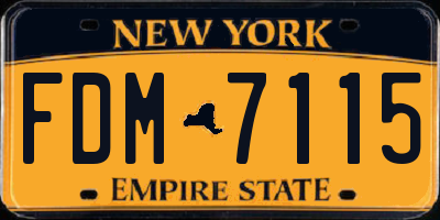 NY license plate FDM7115