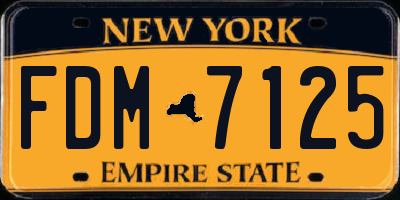 NY license plate FDM7125