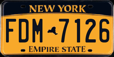 NY license plate FDM7126