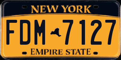 NY license plate FDM7127
