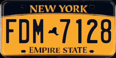NY license plate FDM7128