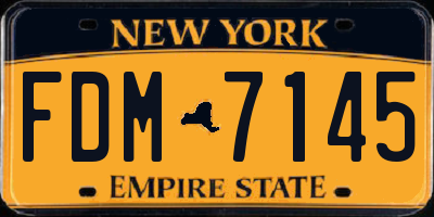 NY license plate FDM7145