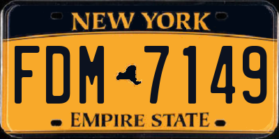 NY license plate FDM7149