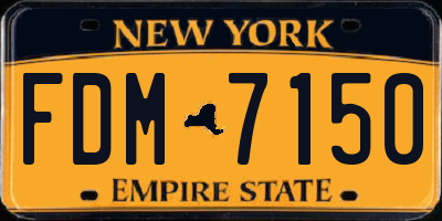 NY license plate FDM7150