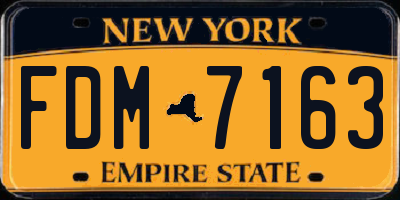 NY license plate FDM7163