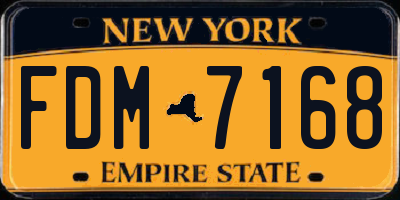 NY license plate FDM7168