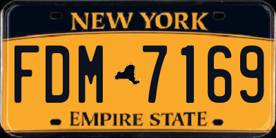 NY license plate FDM7169