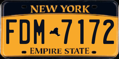 NY license plate FDM7172