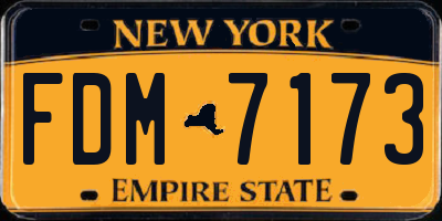 NY license plate FDM7173