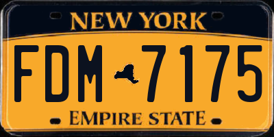 NY license plate FDM7175