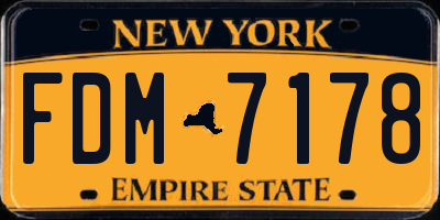 NY license plate FDM7178
