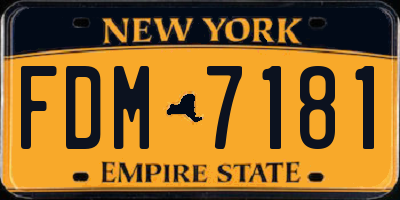 NY license plate FDM7181