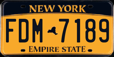NY license plate FDM7189