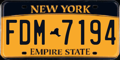 NY license plate FDM7194