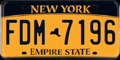 NY license plate FDM7196