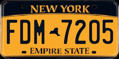 NY license plate FDM7205