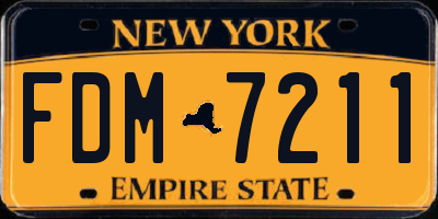 NY license plate FDM7211