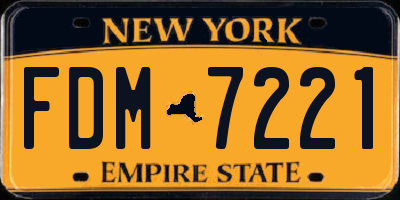 NY license plate FDM7221