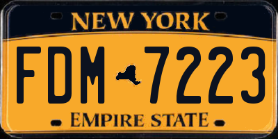 NY license plate FDM7223