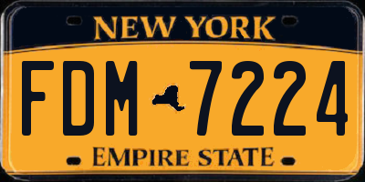 NY license plate FDM7224