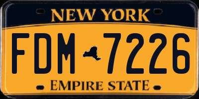 NY license plate FDM7226