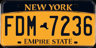 NY license plate FDM7236