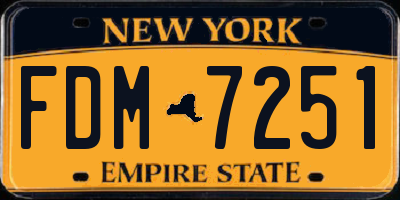 NY license plate FDM7251