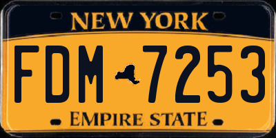 NY license plate FDM7253