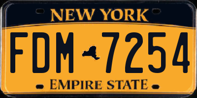NY license plate FDM7254