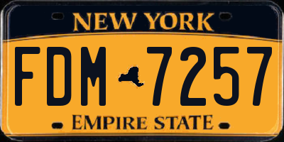 NY license plate FDM7257