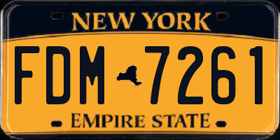 NY license plate FDM7261