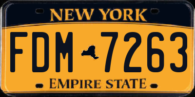 NY license plate FDM7263