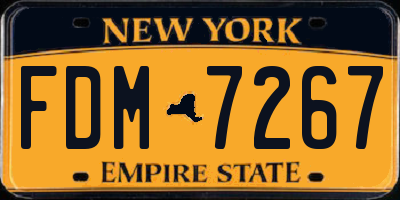 NY license plate FDM7267