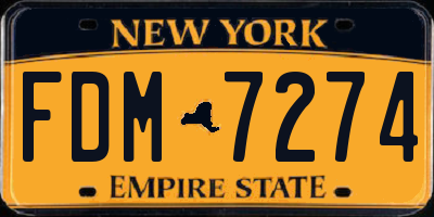 NY license plate FDM7274