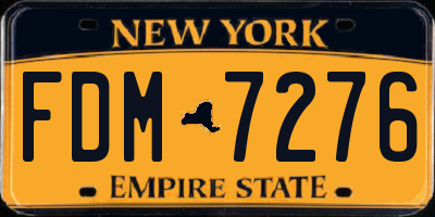 NY license plate FDM7276