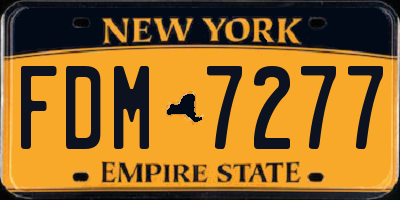 NY license plate FDM7277