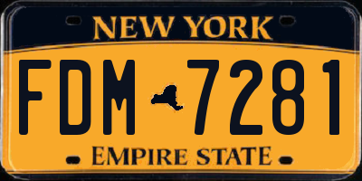 NY license plate FDM7281